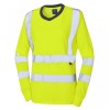 Leo Workwear Lydford Class 2 Hi-Vis Yellow Women's Long Sleeve T-Shirt Leo Workwear Lydford Class 2 Hi-Vis Yellow Women's Long Sleeve T-Shirt